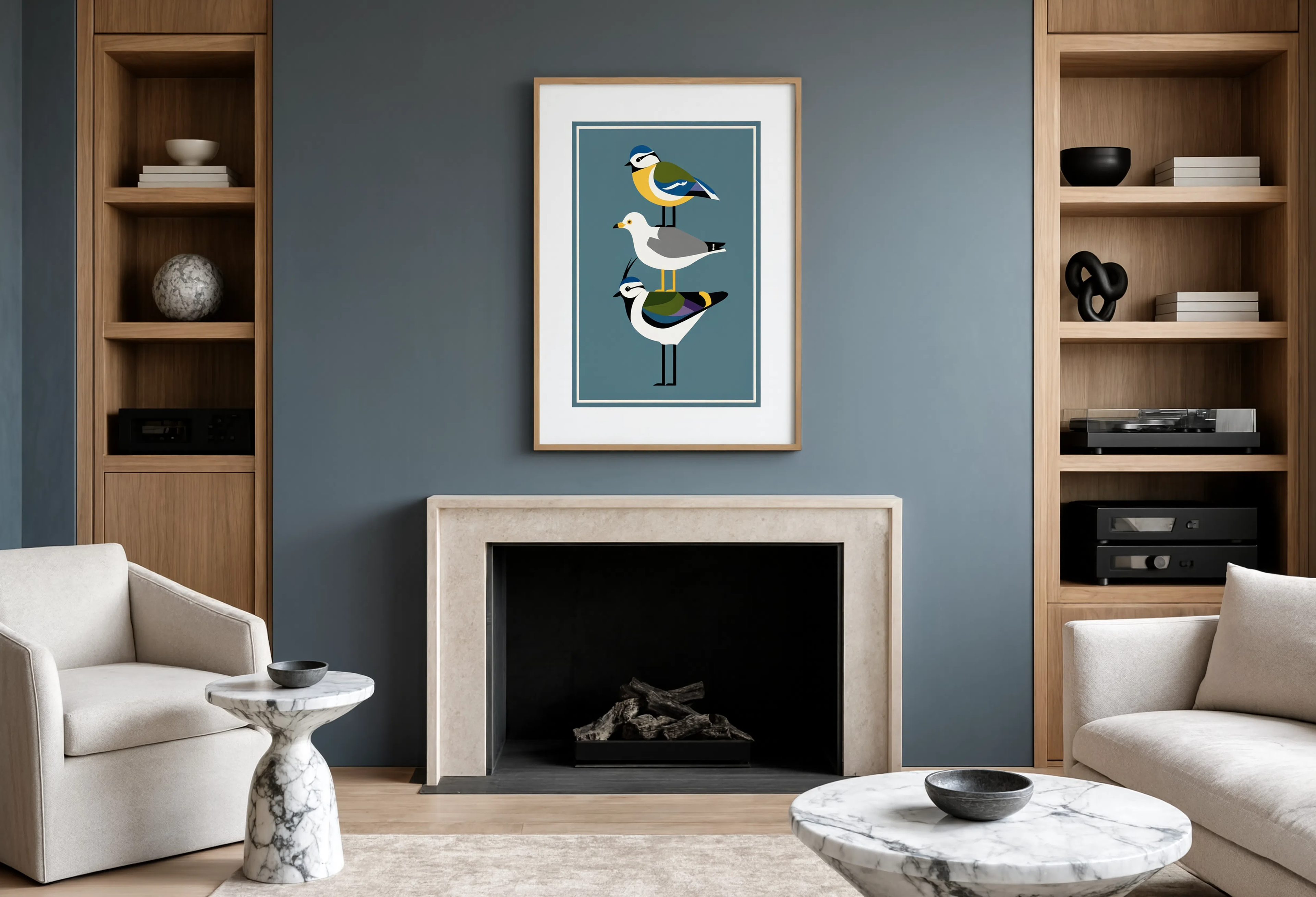 Mid-Century Bird Print Variation | Contemporary Animal Wall Art