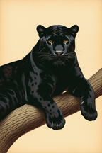 Set of 2 Black Panther Prints – Elegant Minimalist Wall Art - Hakyarts