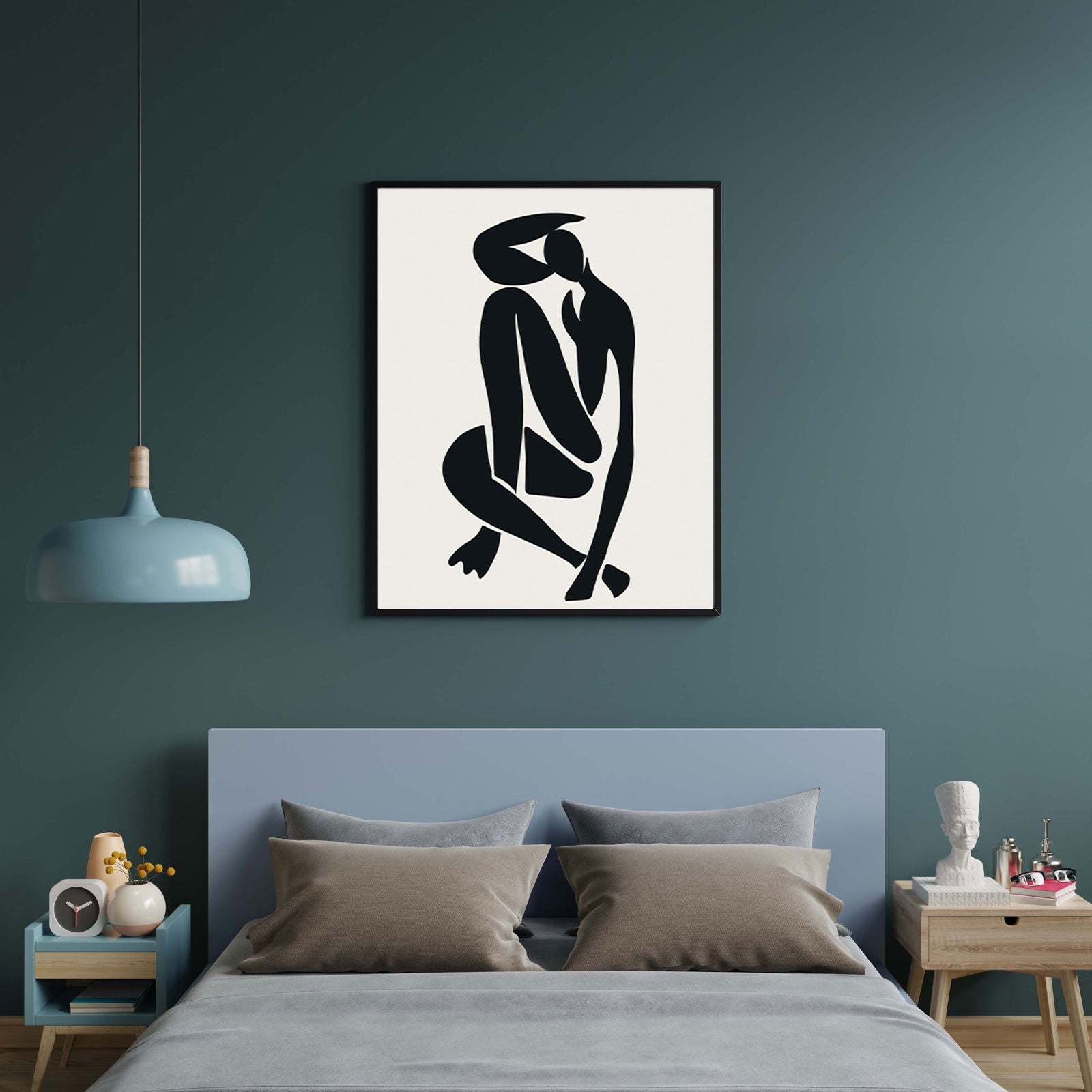 Black and White Matisse Inspired Contemporary Woman Shape