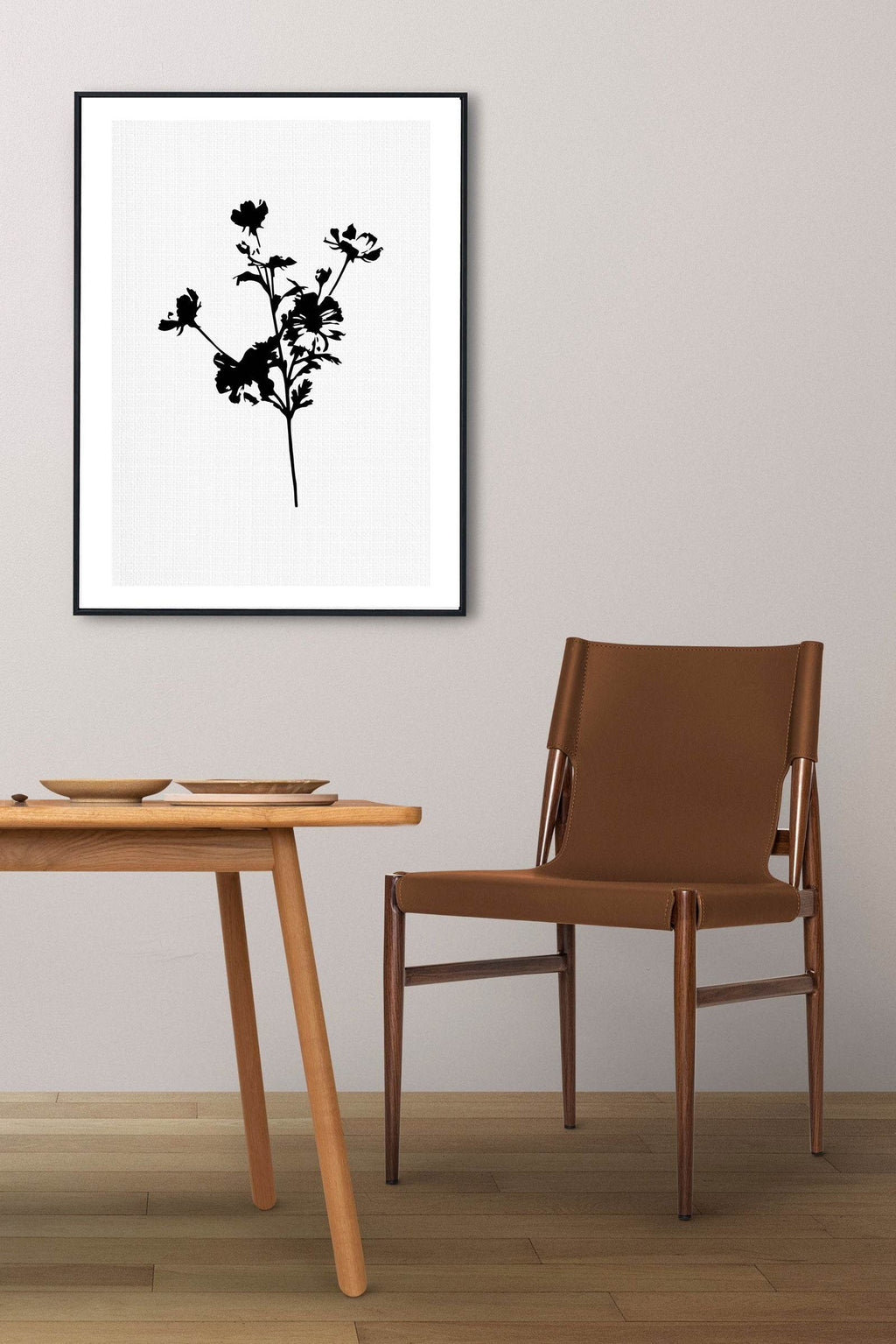 Black and White Pressed Flower No1 - Hakyarts