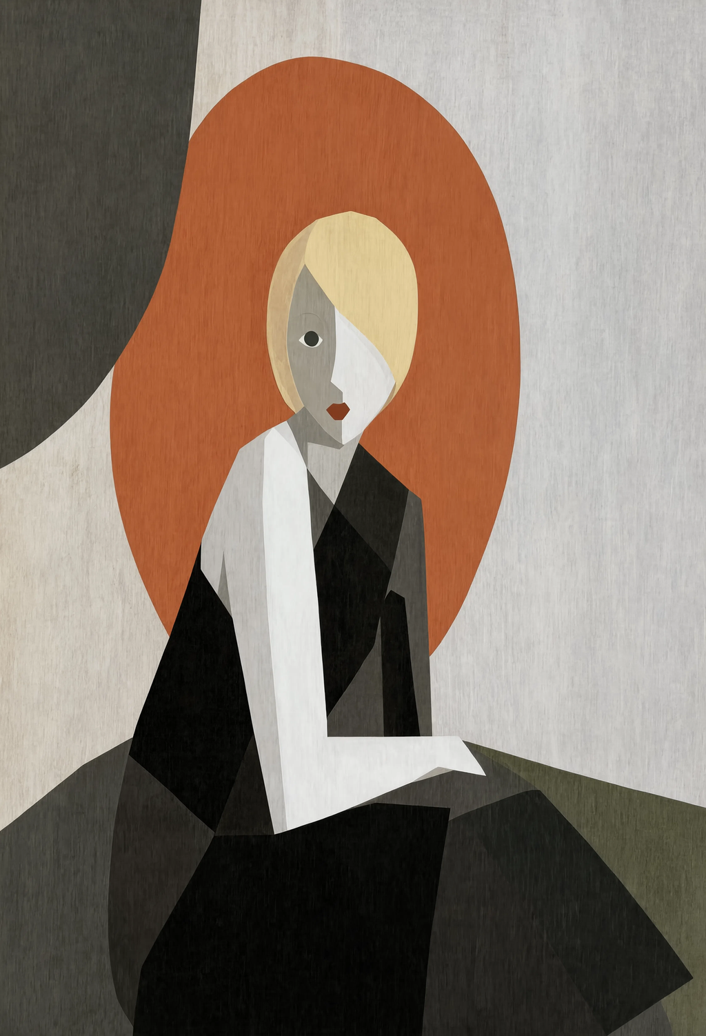 Modern Cubist Woman | Geometric Figurative Wall Art