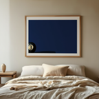 Blue Black Pool Ball – Number 3 – Minimalist Wall Art Print