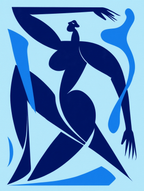 Abstract Blue Matisse Line Girl – Set of 3 - Hakyarts