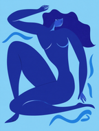 Abstract Blue Matisse Line Girl – Set of 3 - Hakyarts