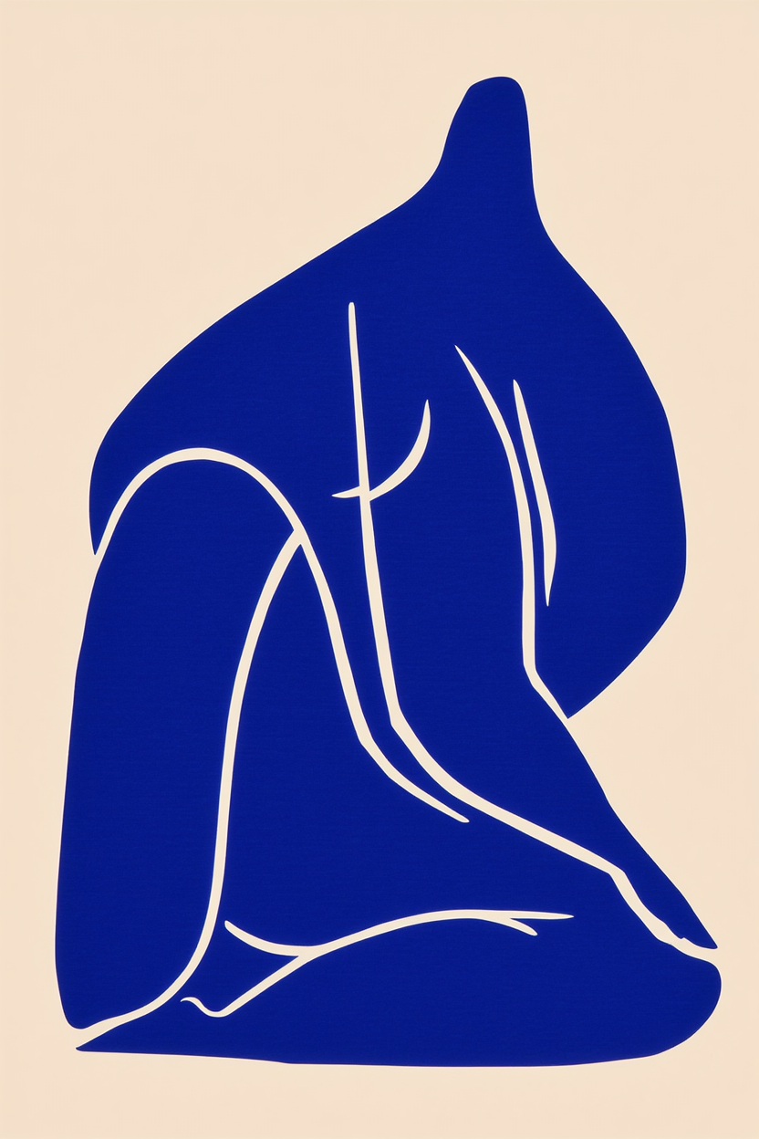 Blue Abstract Figures II – Modern Wall Art