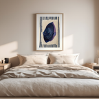 Poisson bleu marine – Impression d'art murale minimaliste