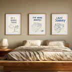 Set of 3 Bedtime Prints – Calm, Cozy Bedtime Decor
