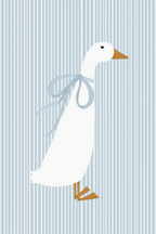Set of 2 Blue Striped Goose & Celebrations | Scandinavian & Contemporary Folk Art Prints