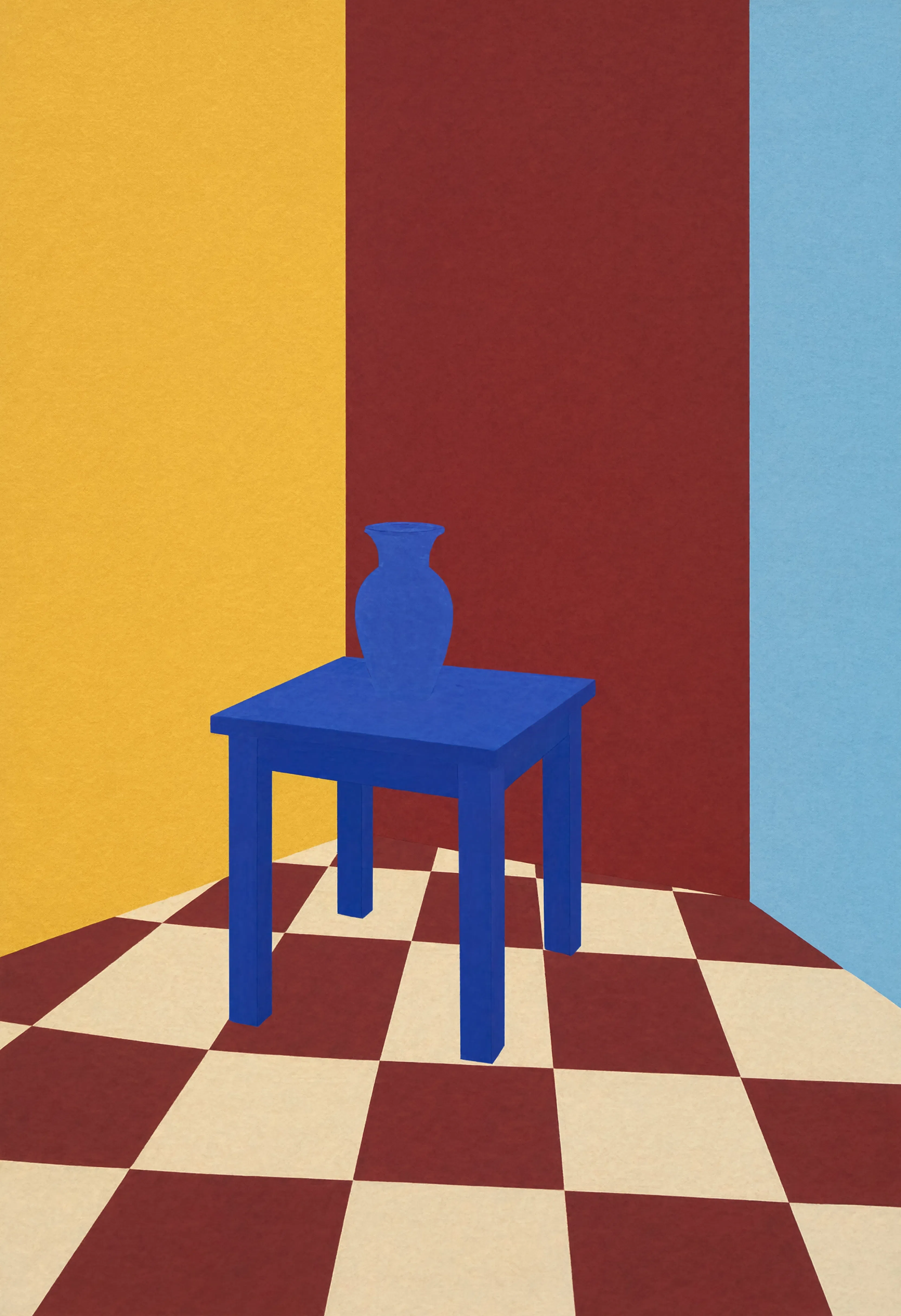 Blue Table Interior | Contemporary Still Life Wall Art Print