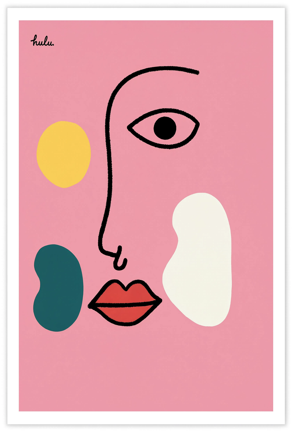 Blush Pink Portrait | Contemporary Abstract Figurative Wall Art