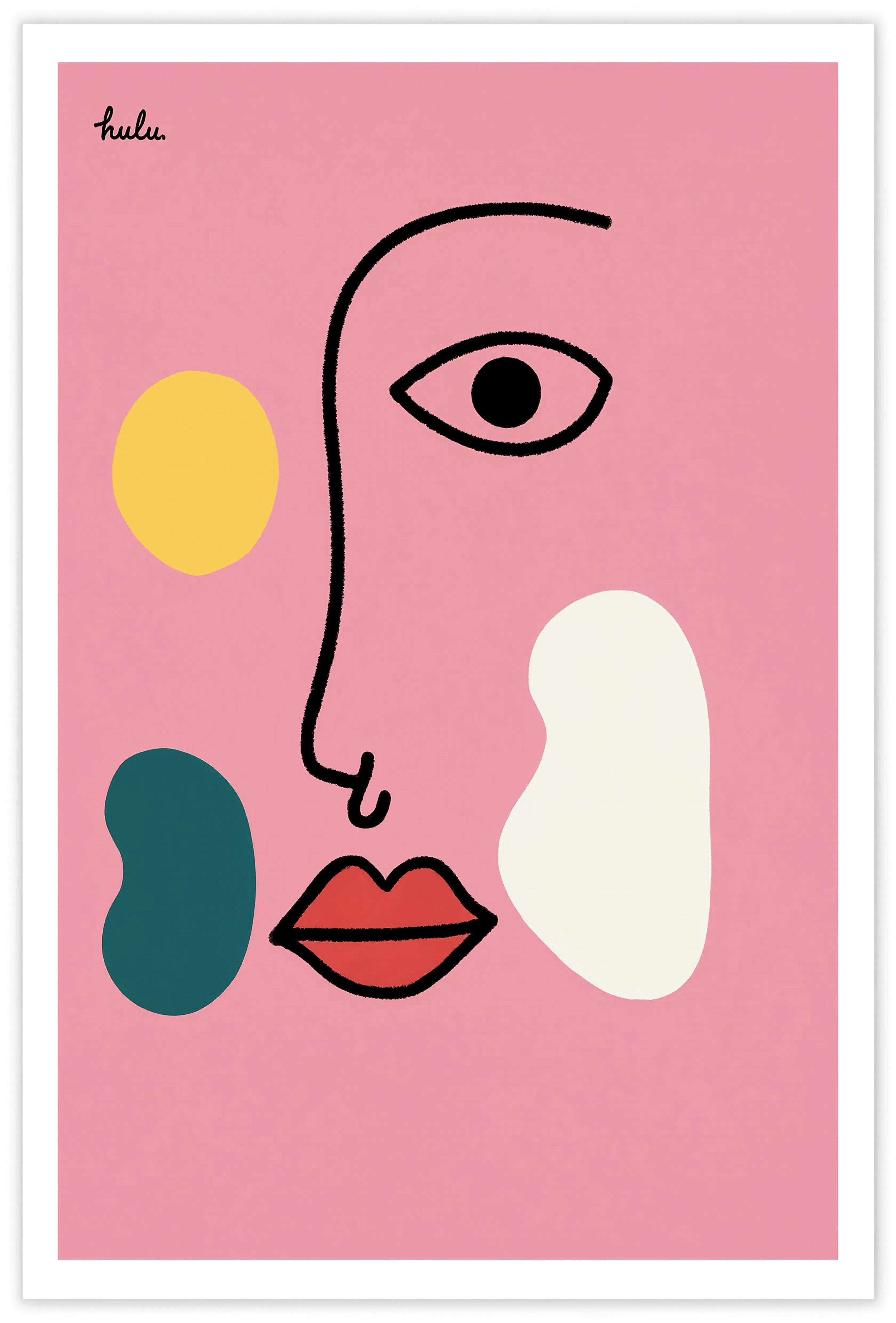 Set of 2 Folk-Art Birds Variation & Blush Pink Portrait Prints | Scandinavian Folk & Contemporary Figurative Wall Art Set