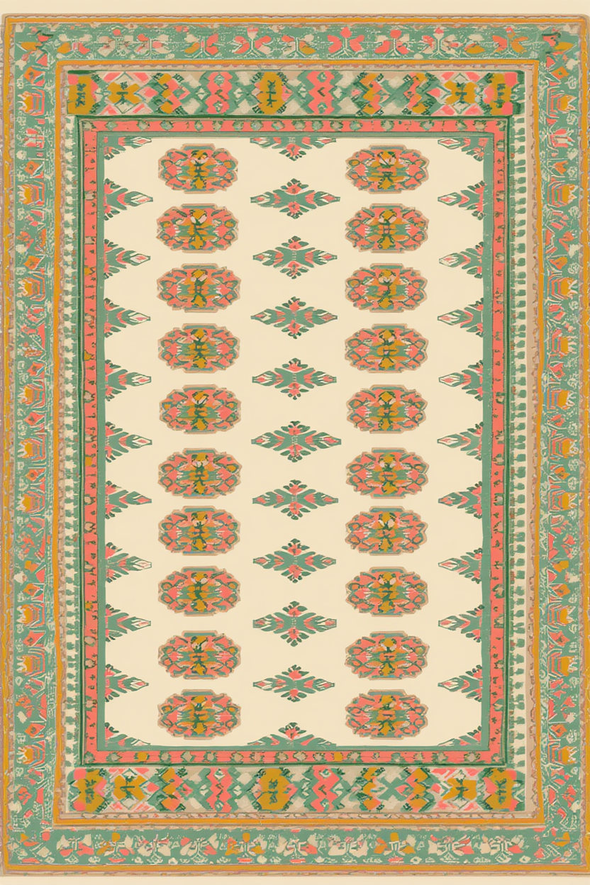 Bokhara Rug Variation II | Orientalist Rug Art Print