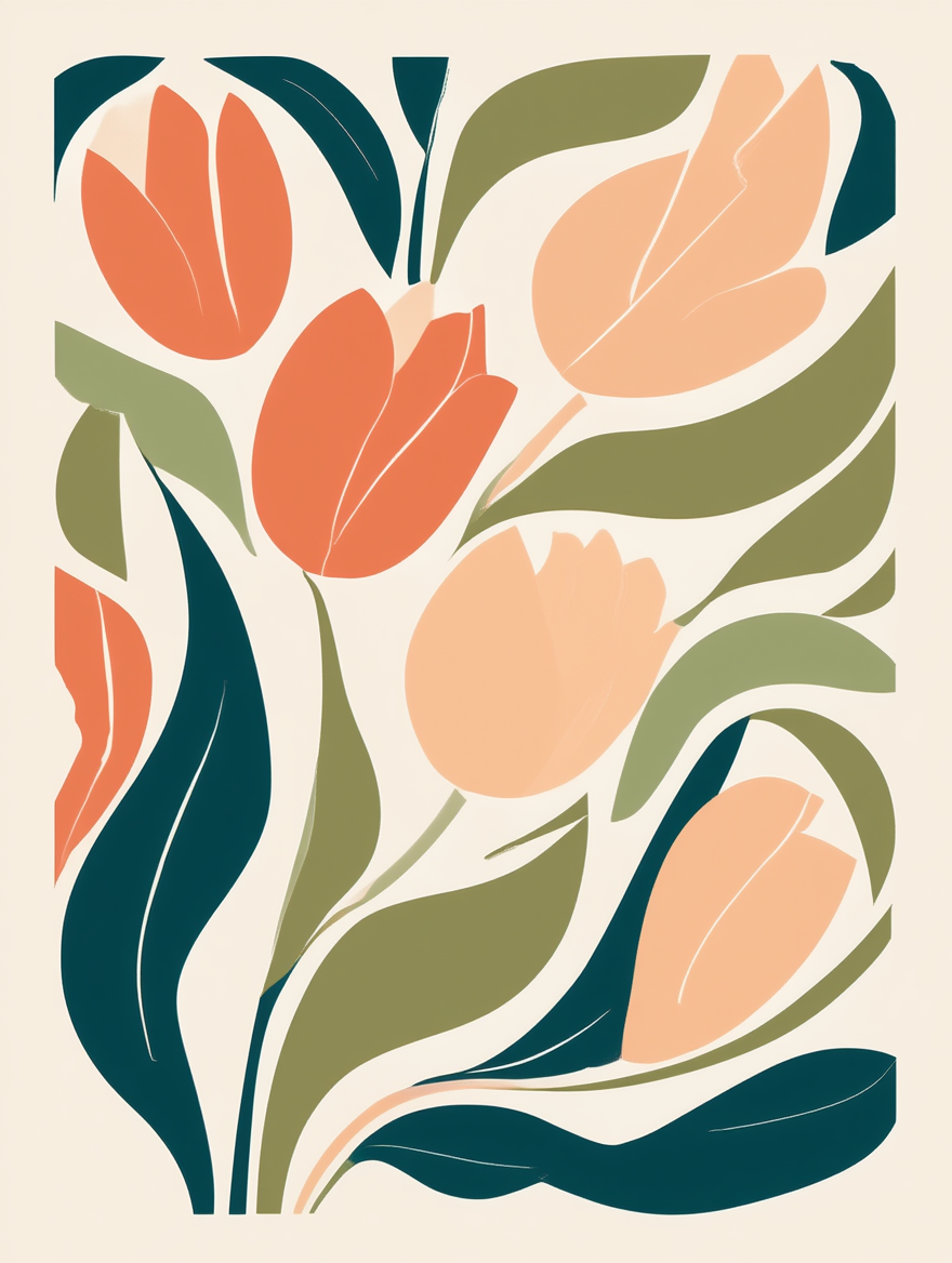 Modern Botanical Floral – Set of 3 Minimalist Nature Art Prints