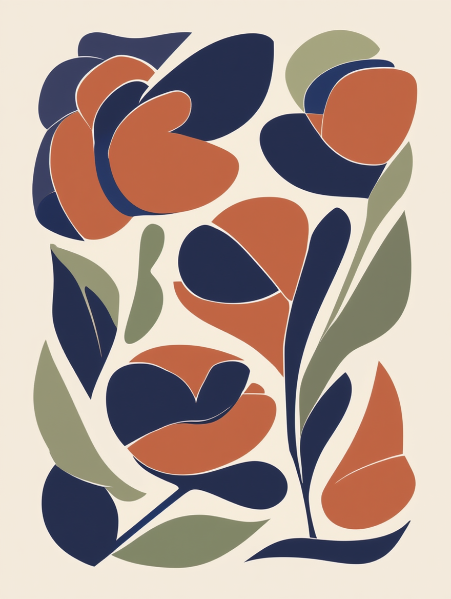 Modern Botanical Floral – Set of 3 Minimalist Nature Art Prints