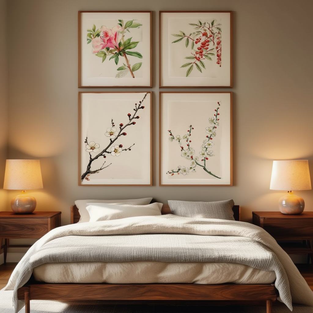 Set of 4 Megata Morikaga Prints – Japanese Art Wall Décor - Hakyarts