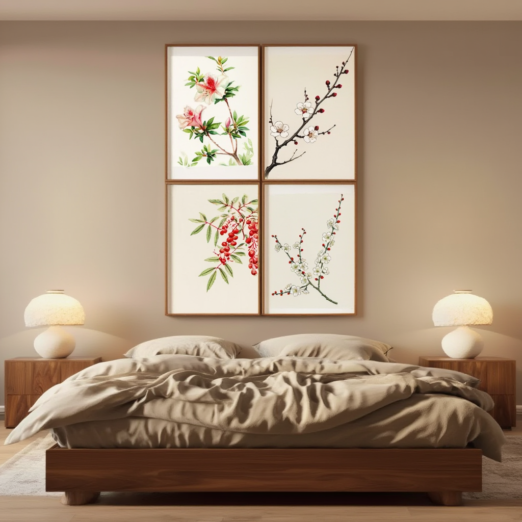 Set of 4 Megata Morikaga Prints – Japanese Art Wall Décor - Hakyarts