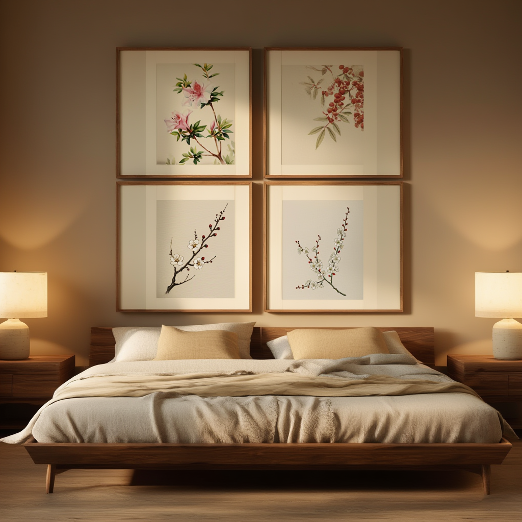 Set of 4 Megata Morikaga Prints – Japanese Art Wall Décor - Hakyarts