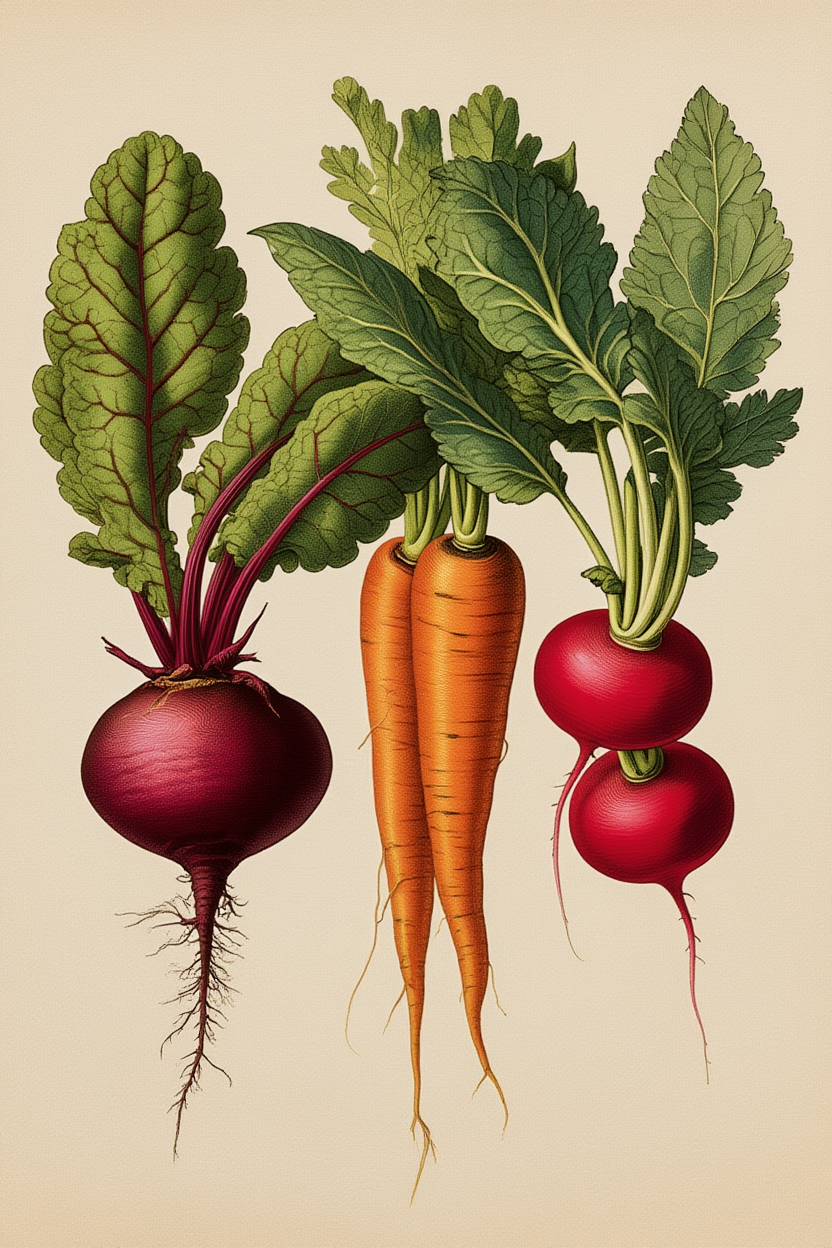 Set of 4 Botanical Kitchen Art Prints – Quartet Collection - Hakyarts