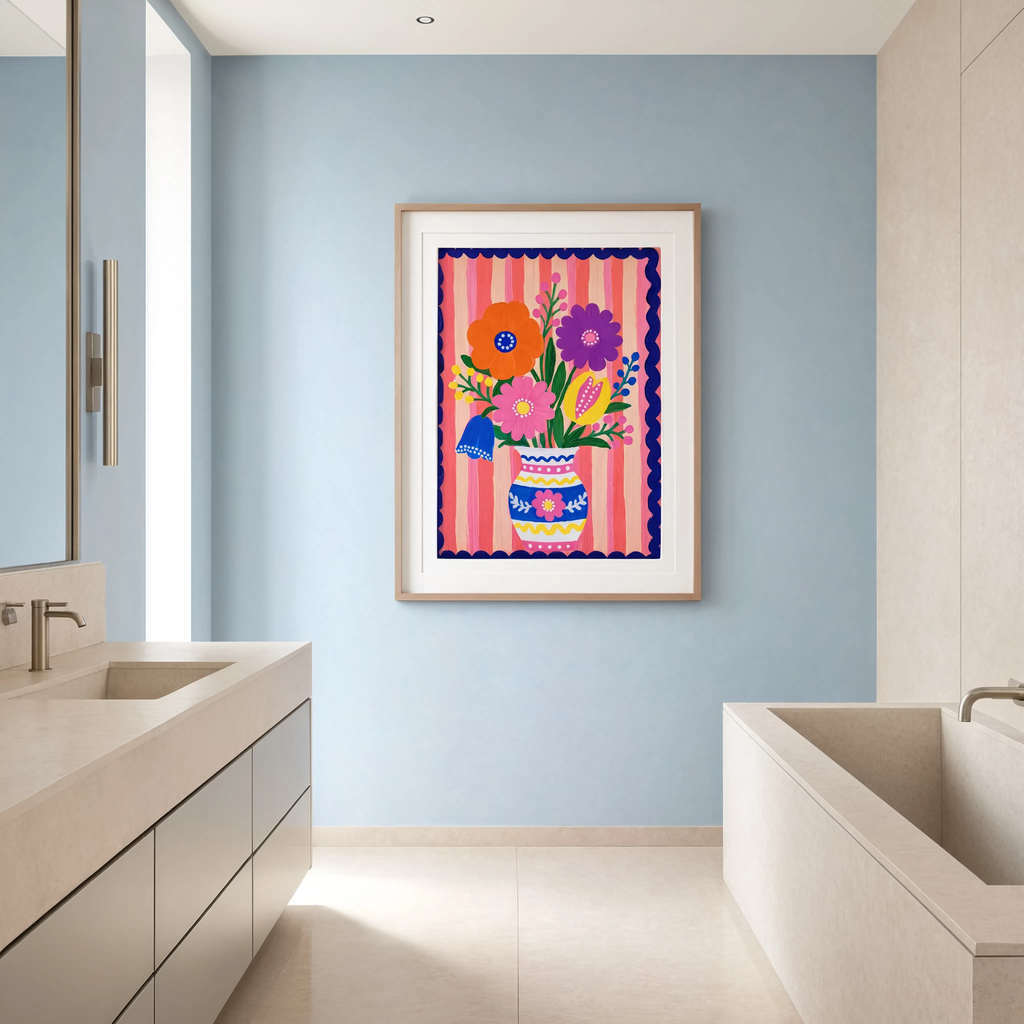 Mediterranean Floral Bouquet I | Contemporary Folk Wall Art