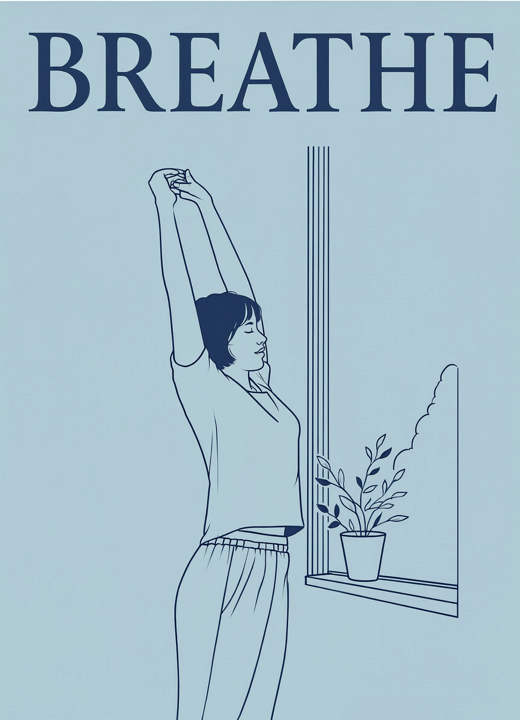 Breathe | Minimalist Quote Wall Art
