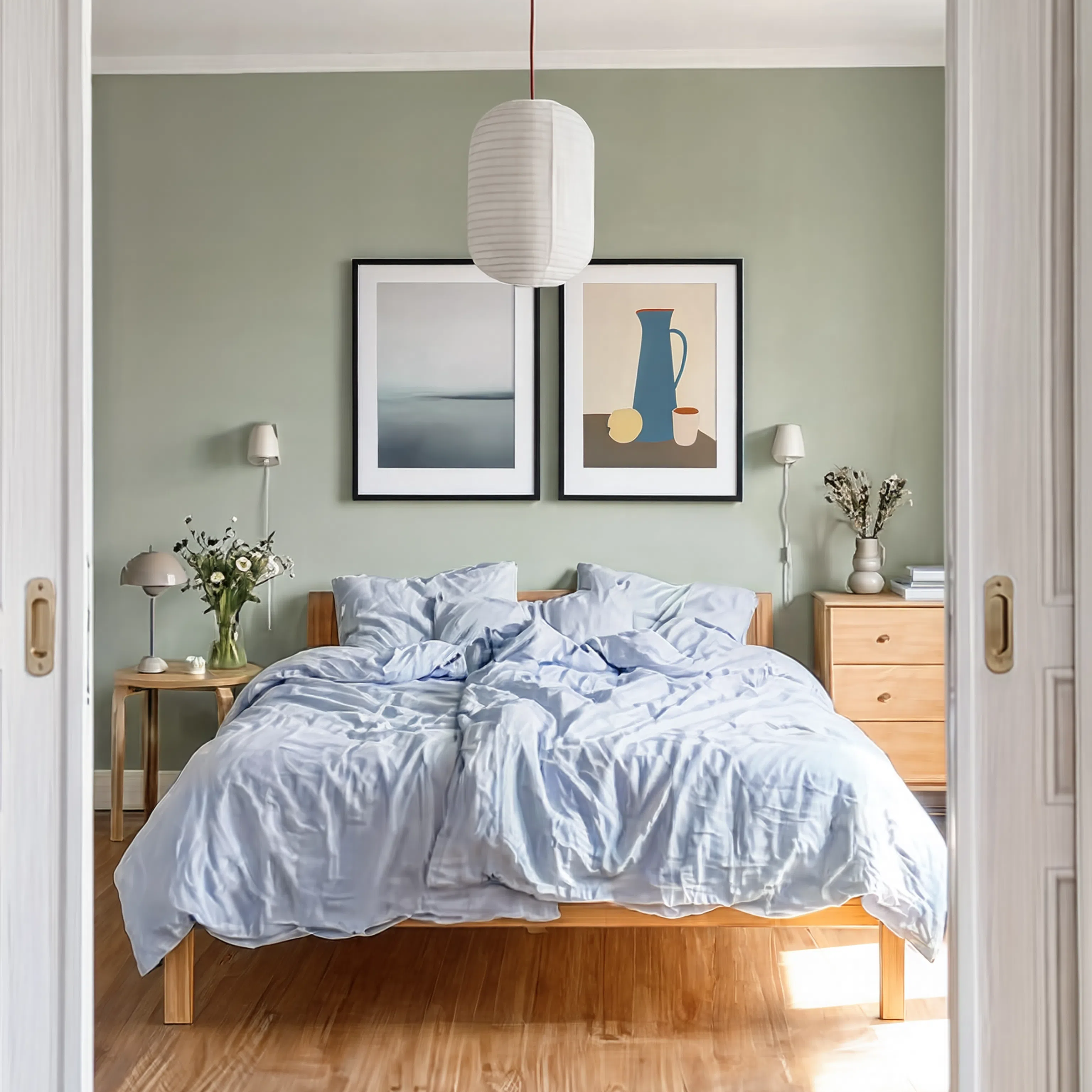 Set of 2 Muted Still Life & Coastal Calm | Scandinavian & Modern Coastal Wall Art Prints