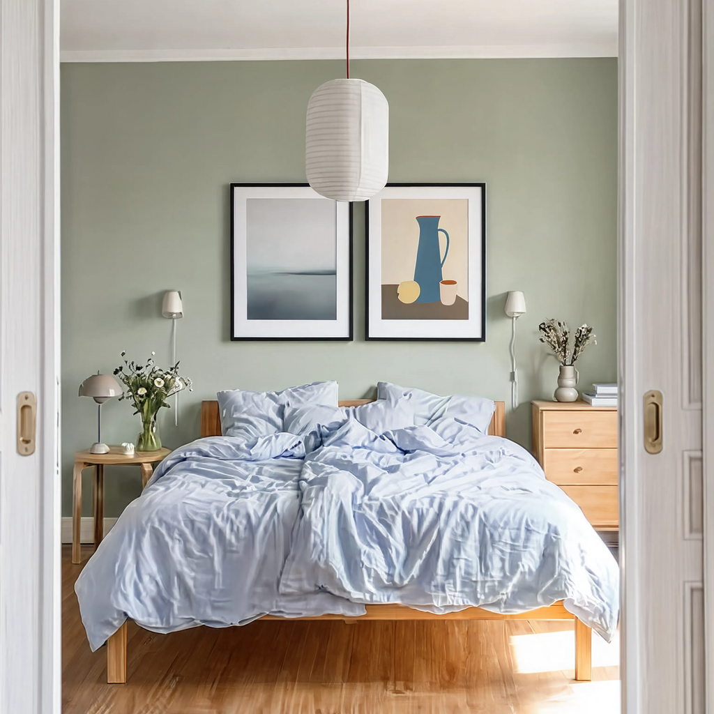 Set of 2 Muted Still Life & Coastal Calm | Scandinavian & Modern Coastal Wall Art Prints