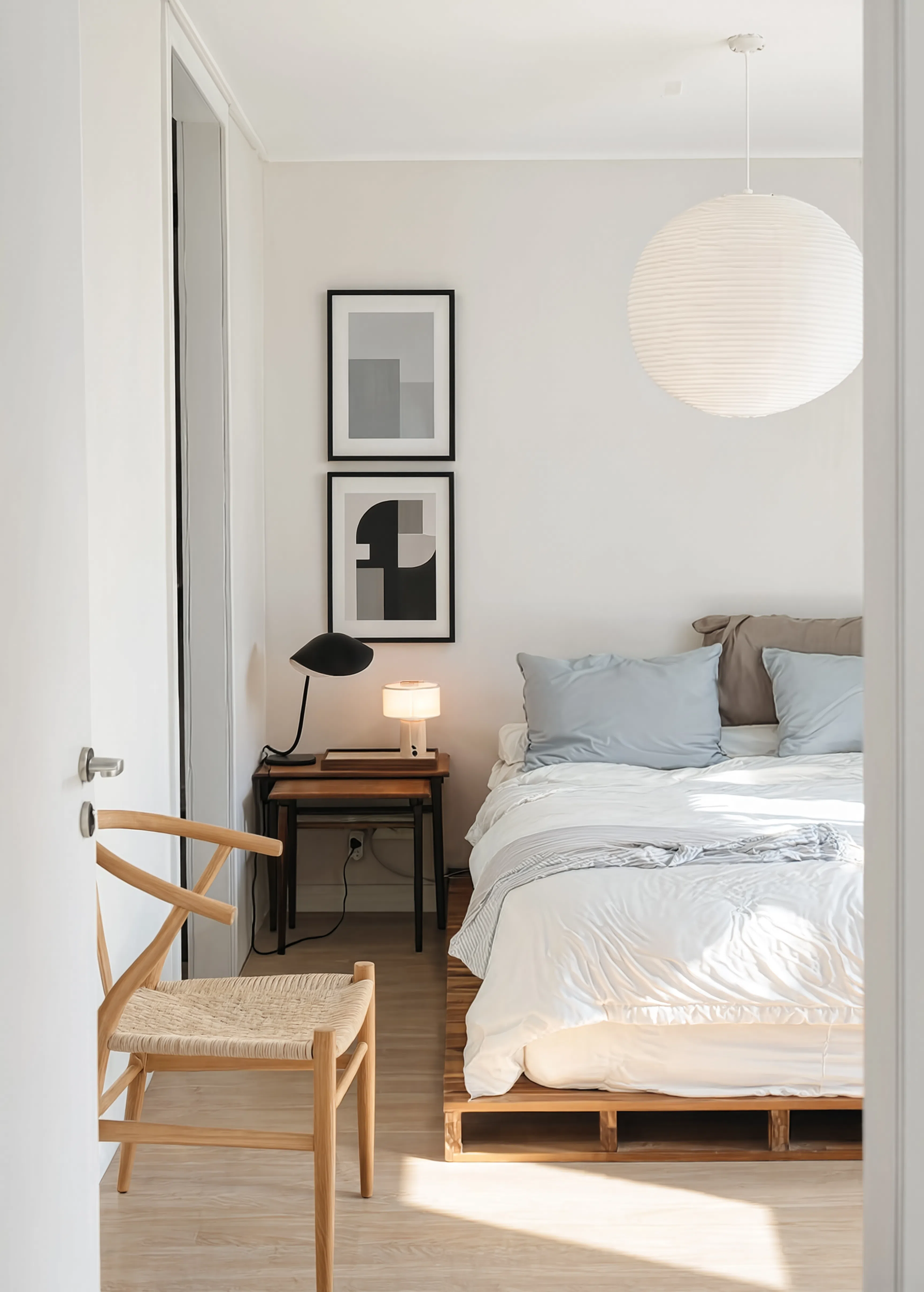 Set of 2 Structured Neutral Forms & Monolithic Composition | Minimalist & Brutalist Contemporary Wall Art Prints