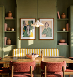 Set of 2 Contemporary Figurative Wall Art | Striped Shirt & Layered Figures