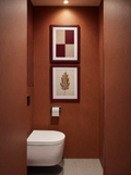 Set of 2 Geometric Burgundy & Sepia Leaf Study | Contemporary Geometric & Botanical Wall Art Prints