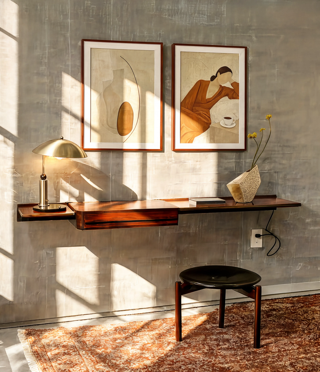 Set of 2 Minimalist Variation I + Figurative with Tea | Contemporary Abstract & Figurative Wall Art Prints 50 × 70 cm