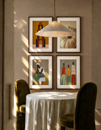 Set of 4 Pumpkin View, Figures Study II, Elegant Seated Lady & Arch Totem Study II | Contemporary Botanical, Figurative & Abstract Wall Art Prints