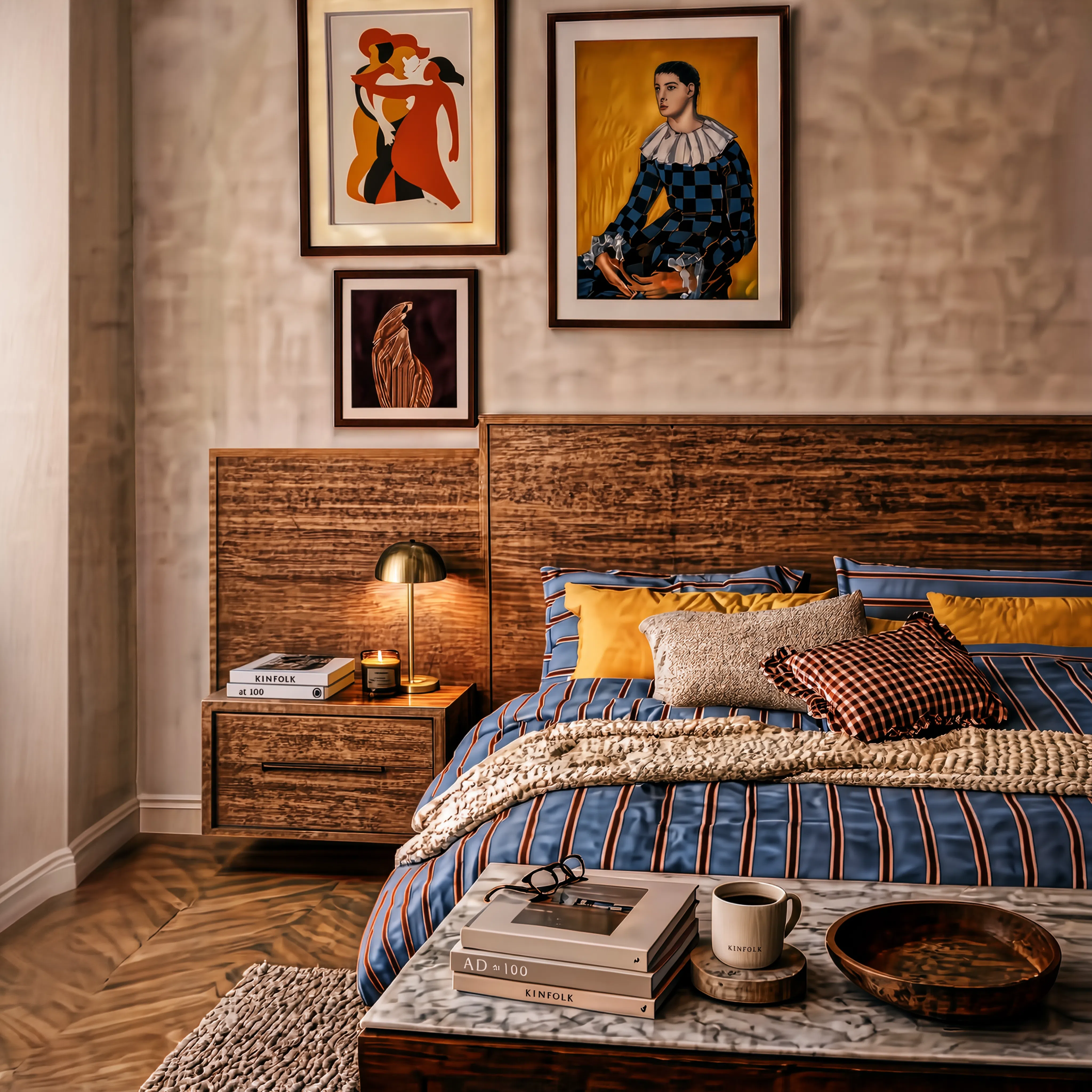 Set of 3 Wall Art Prints – Surreal Harlequin, Abstract Figurative & Art Deco Illustration Collection