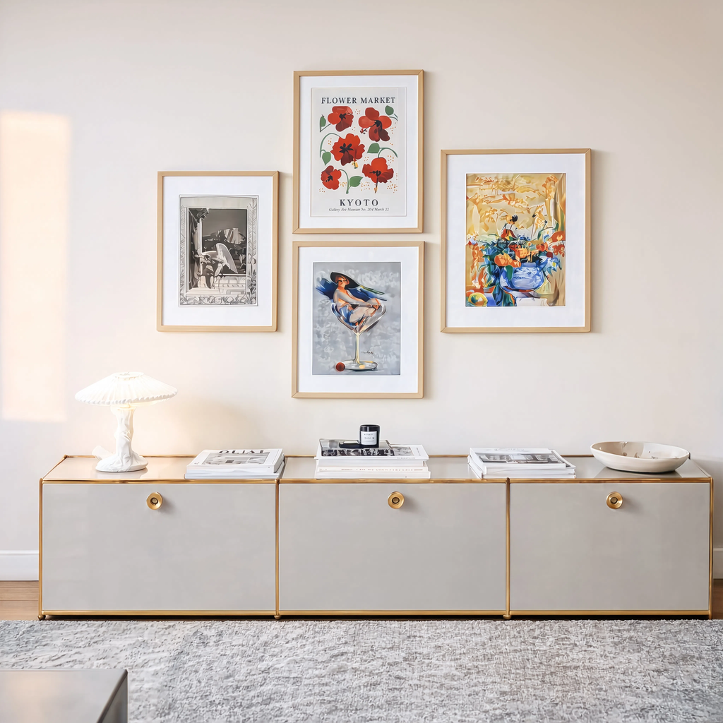 Set of 4 Eclectic Vintage & Fine Art Wall Prints – Flower Market Tokyo, Pierre Bonnard, Fallen Angels & Vintage Circus Gallery Set