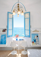 Set of 2 Minimalist Dalmatian Reading + Ocean Print New Wave Shape | Whimsical & Modern Wall Art Prints