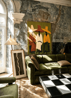 Set of 2 Tall Hats Ensemble & Woven Textile Variation | Sculptural Figurative & Textured Abstract Wall Art Prints
