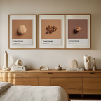 Set of 3 Pantone-Inspired Pecan, Nougat & Muscat Brown – Minimalist Color Art Prints