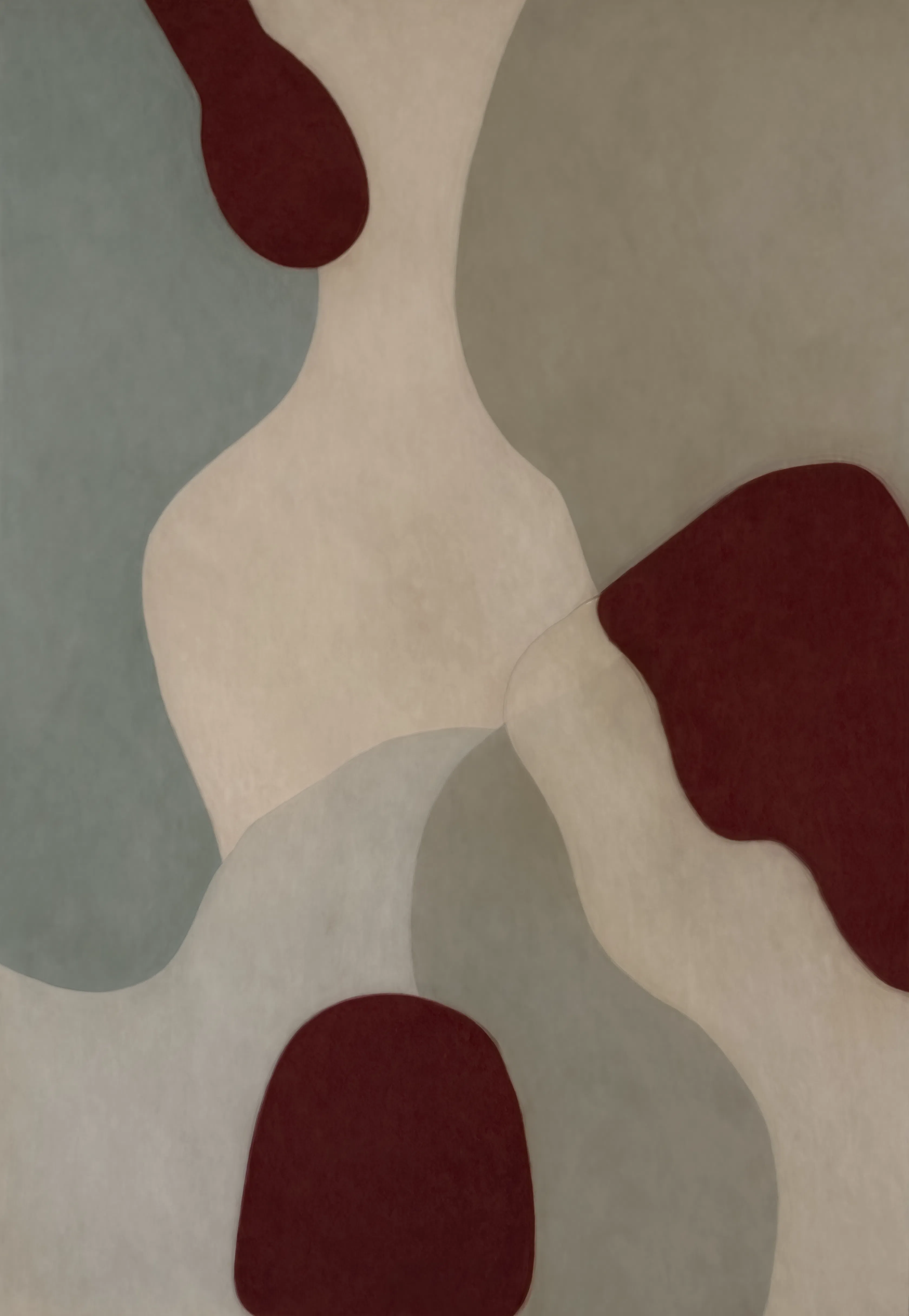 Burgundy Abstract Fields | Contemporary Abstract Art Print