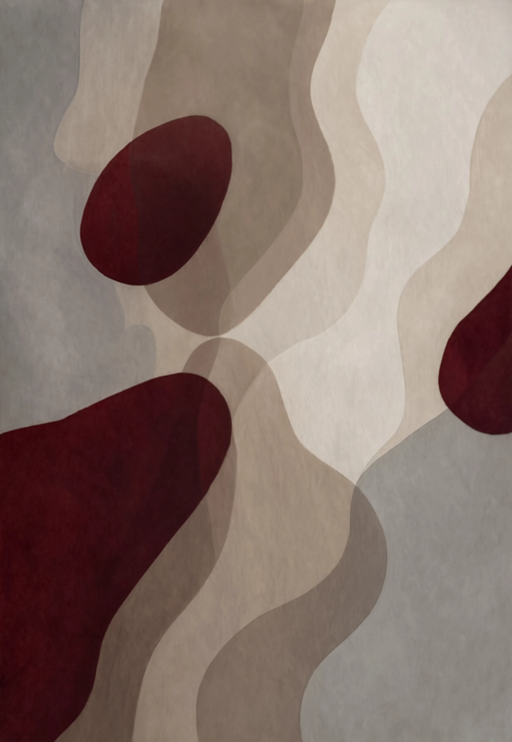 Burgundy Abstract Fields Series II | Contemporary Abstract Art Print