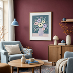 Grid Vase Florals – Vertical I | Contemporary Botanical Wall Art Print