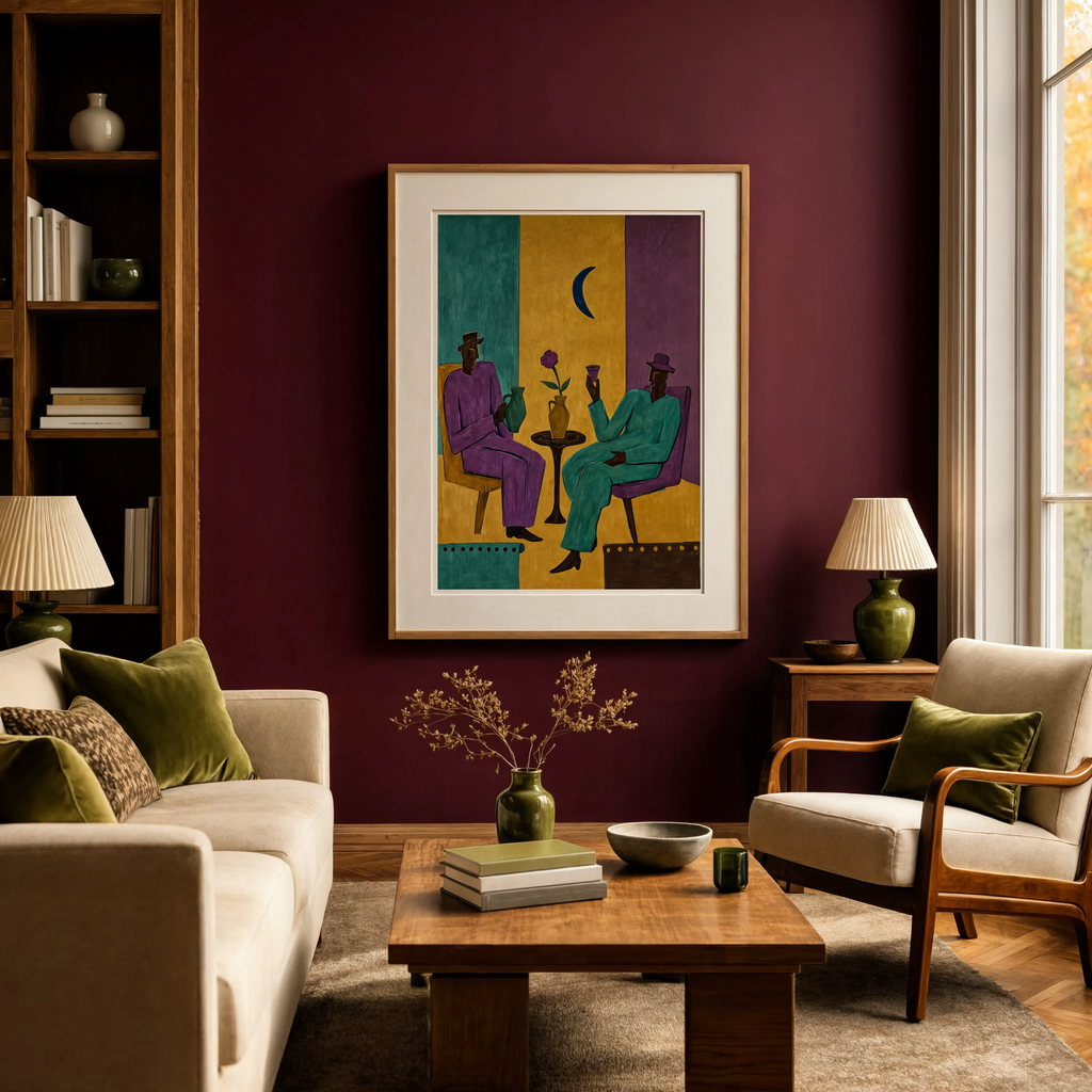 Two Men Conversing | Contemporary Figurative Art Print