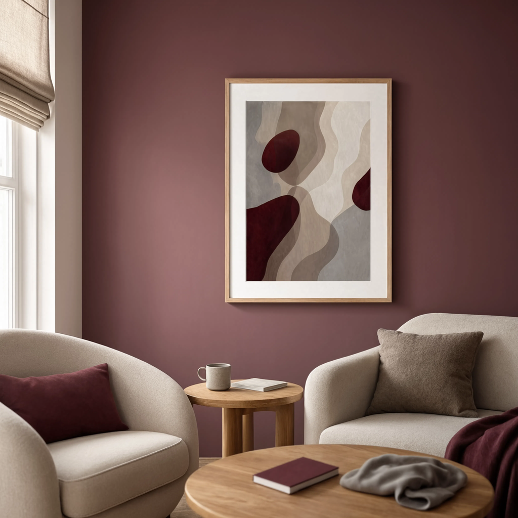 Burgundy Abstract Fields Series II | Contemporary Abstract Art Print
