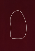 Abstract Circle on Burgundy | Contemporary Abstract Wall Art Print