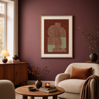 Terracotta Linework II | Contemporary Abstract Art Print