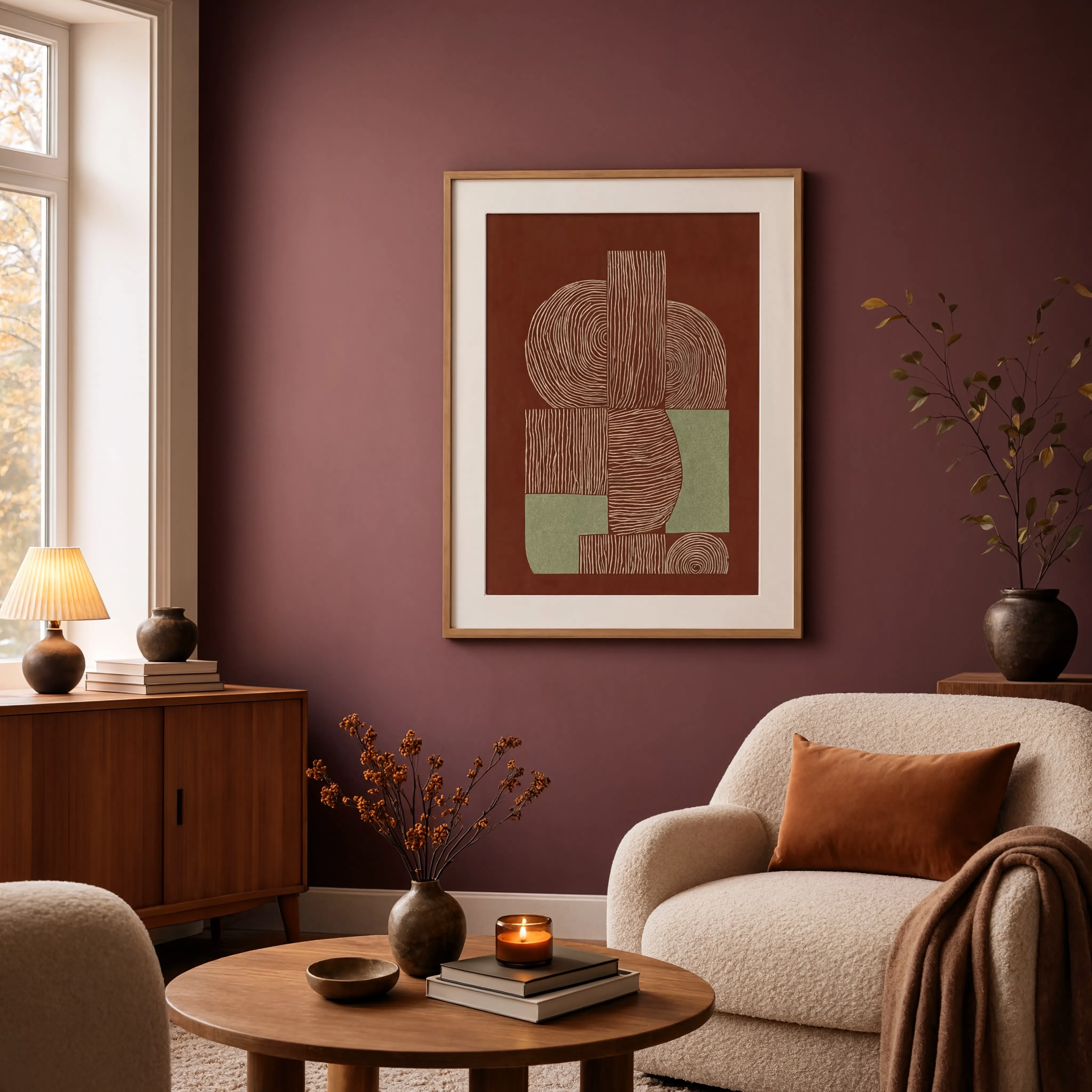 Terracotta Linework II | Contemporary Abstract Art Print