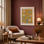 Folk Bloom Panel | Contemporary Botanical Art Print