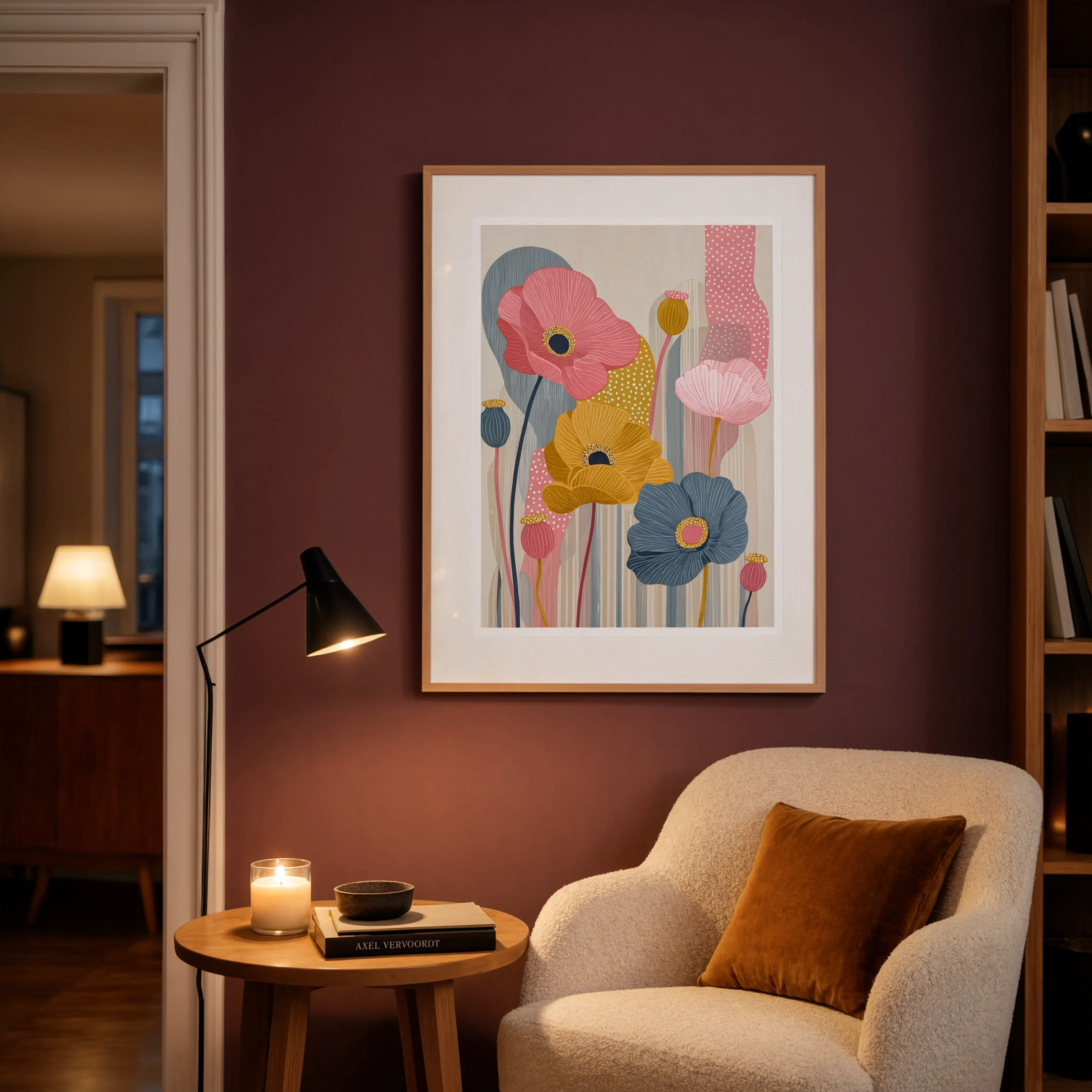 Illustrated Poppies I | Contemporary Botanical Art Print