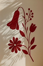 Burgundy Botanical Variation | Contemporary Botanical Wall Art Print
