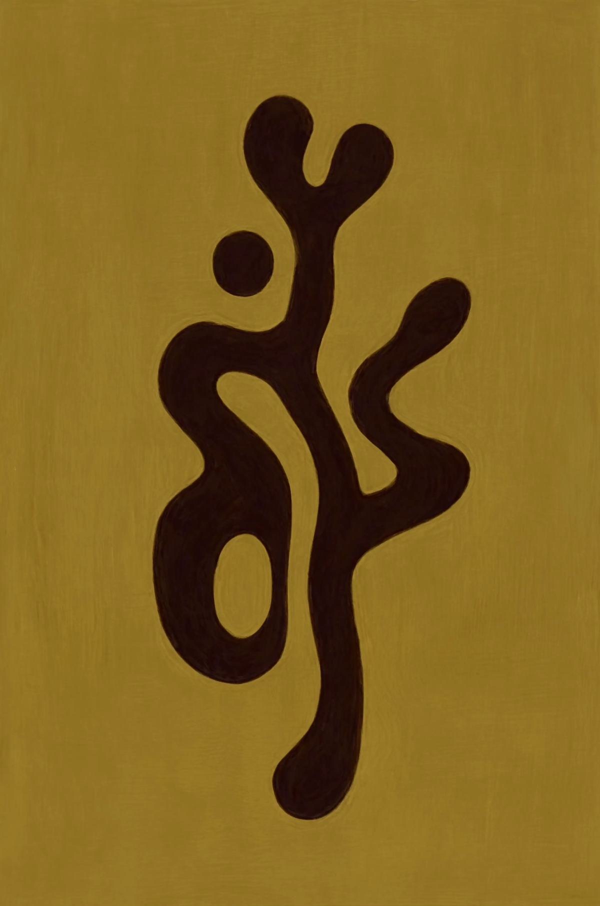 Burgundy Organic Silhouette | Contemporary Abstract Wall Art Print