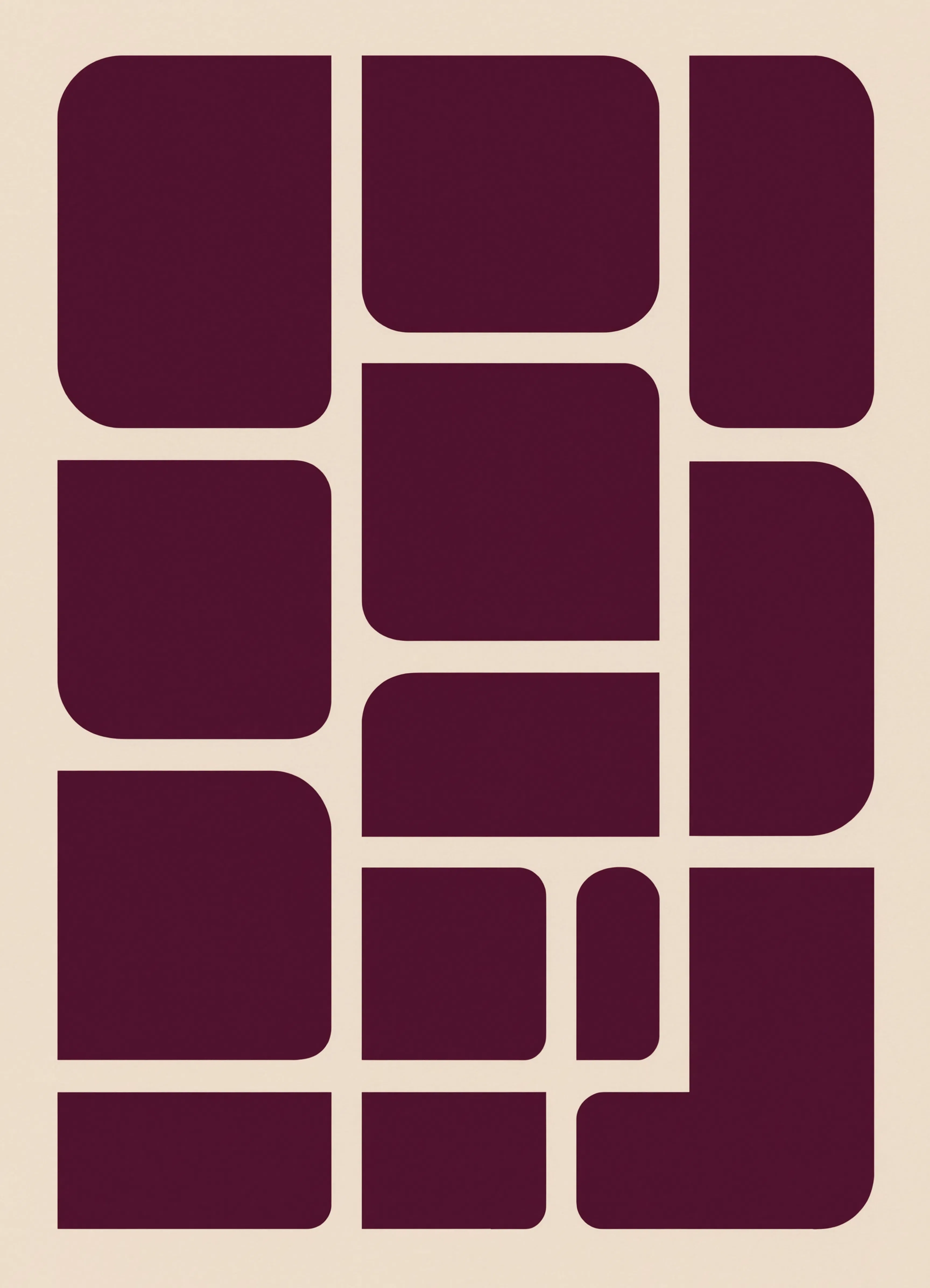 Set of 3 Wall Art Prints – Burgundy Fish, Abstract Geometry & Luminous Veil Figurative Collection