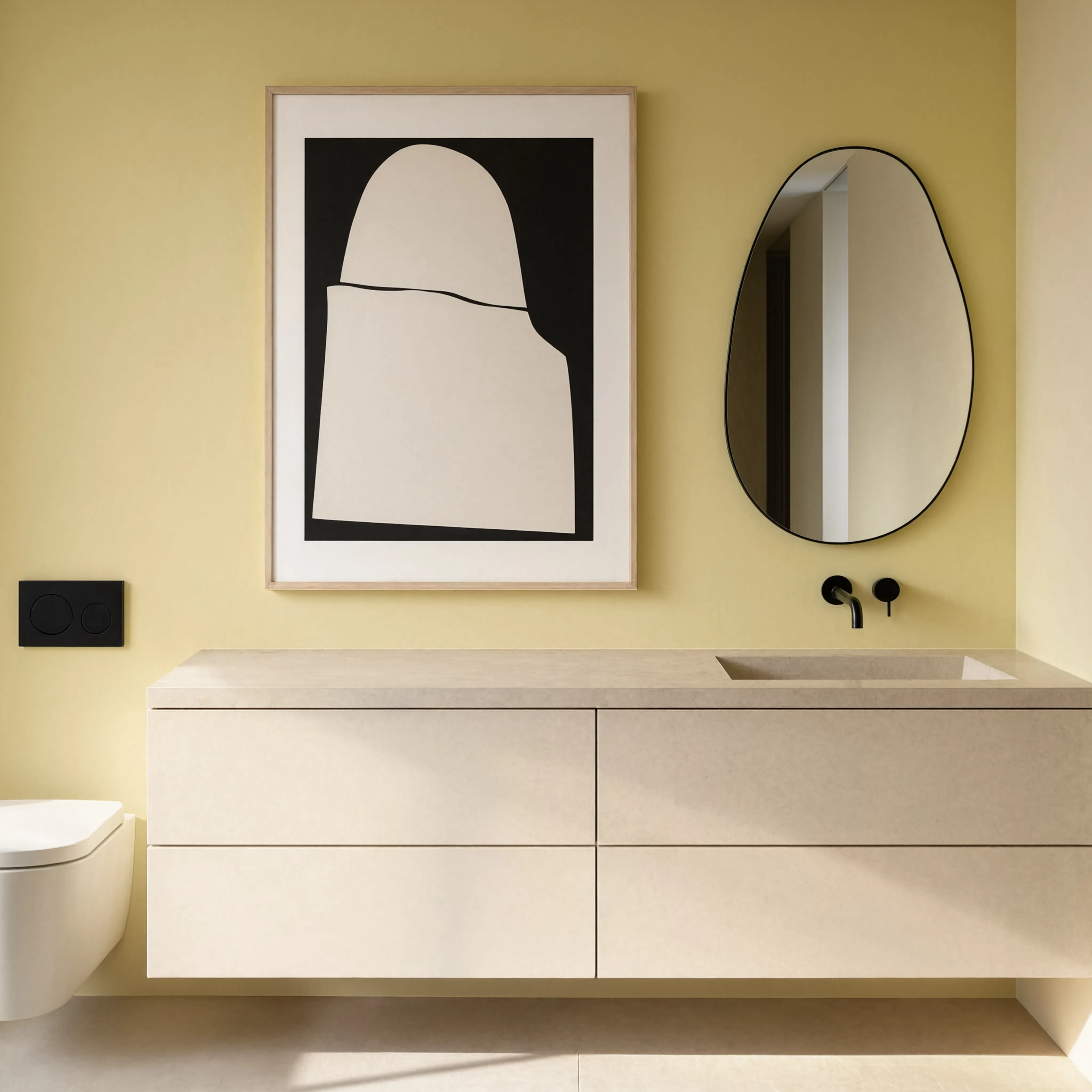 Monochrome Curves | Nordic Minimalist Wall Art Print
